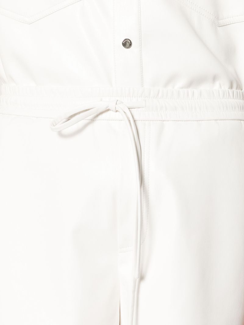 White Faux-leather Drawstring Shorts