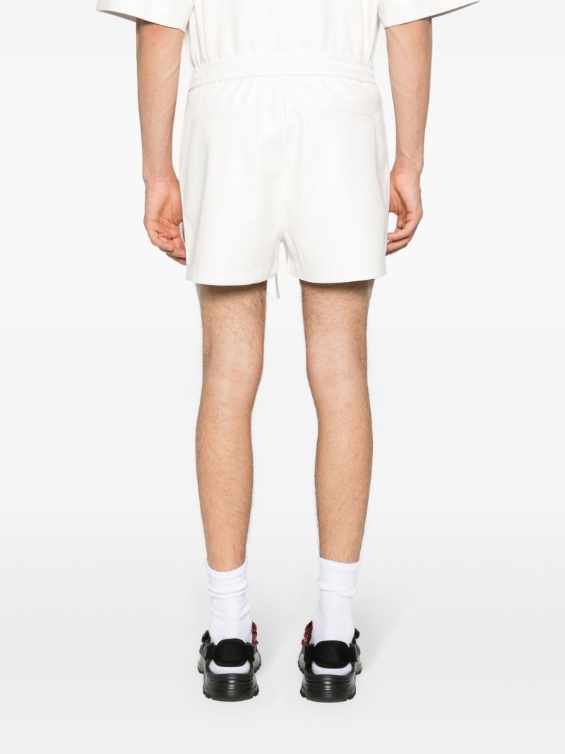 White Faux-leather Drawstring Shorts