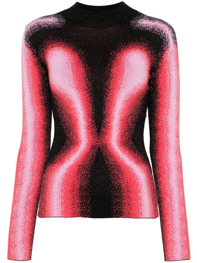 Pink Gradient-jacquard Sweater