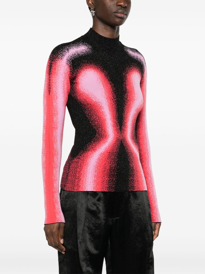 Pink Gradient-jacquard Sweater