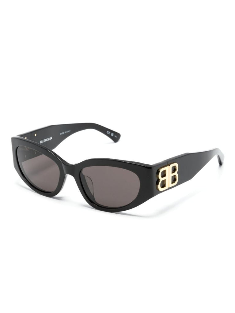 Black Bossy Oval-frame Sunglasses