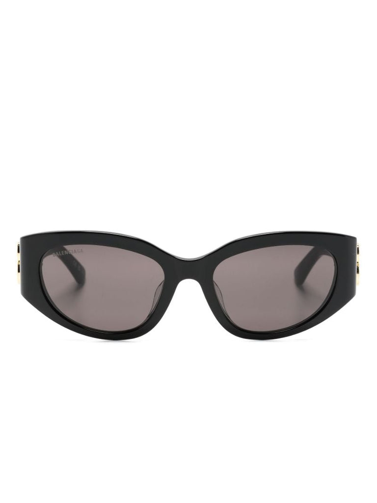 Black Bossy Oval-frame Sunglasses