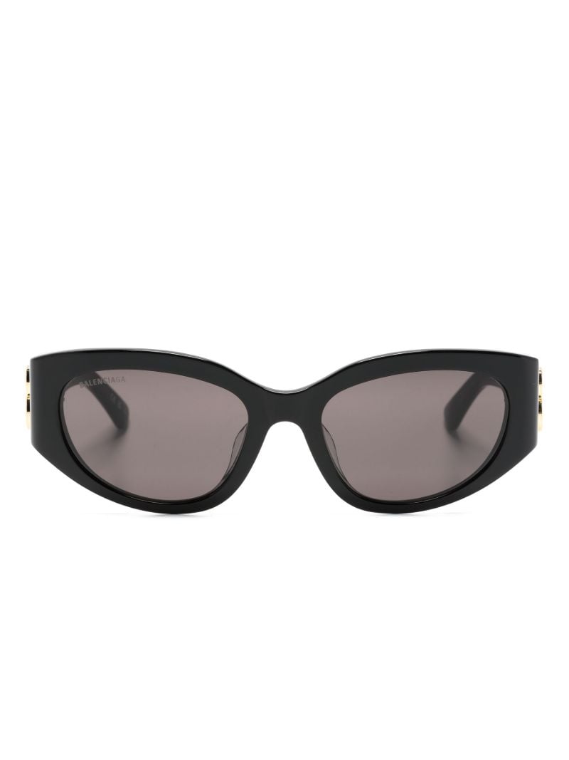 Black Bossy Oval-frame Sunglasses