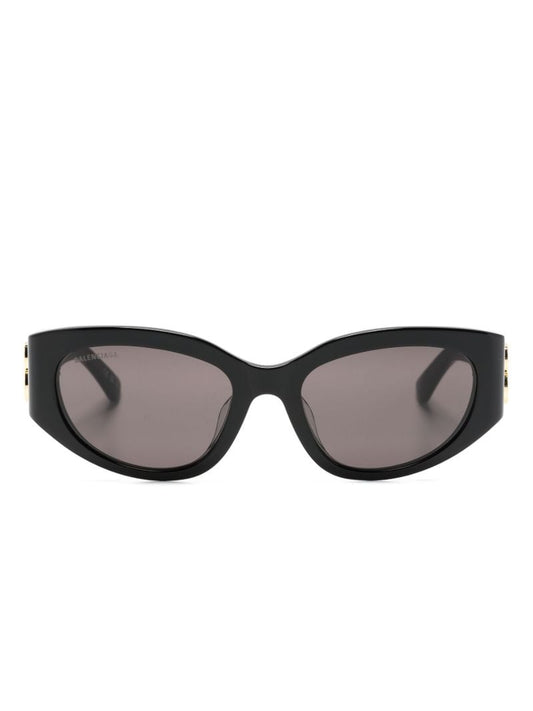 Black Bossy Oval-frame Sunglasses