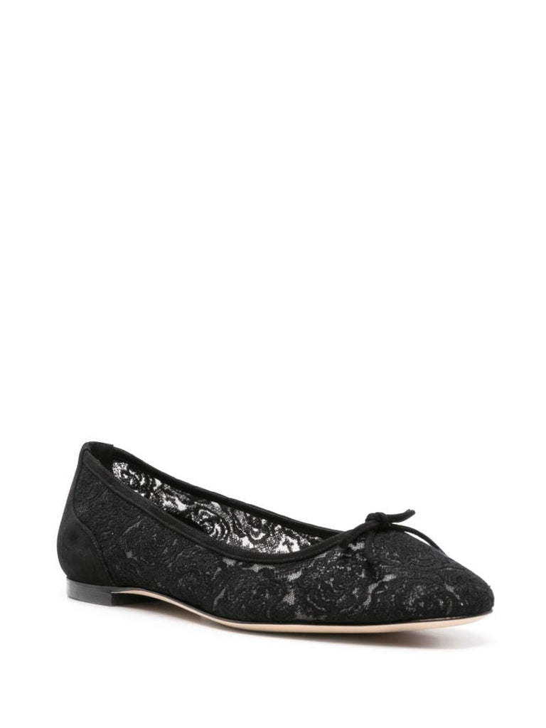 Black Hangisi Lace Ballet Pumps