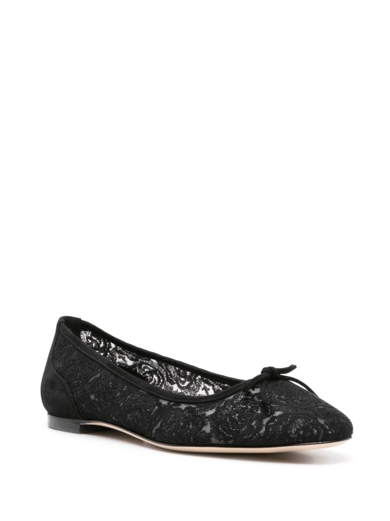 Black Hangisi Lace Ballet Pumps