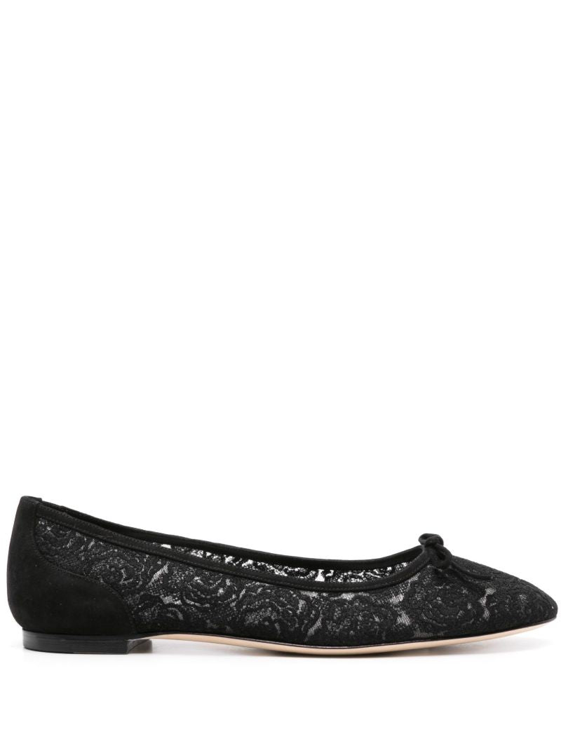 Black Hangisi Lace Ballet Pumps