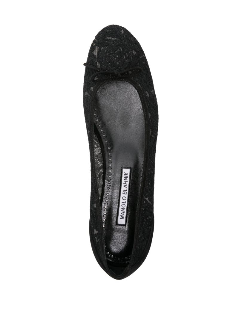 Black Hangisi Lace Ballet Pumps
