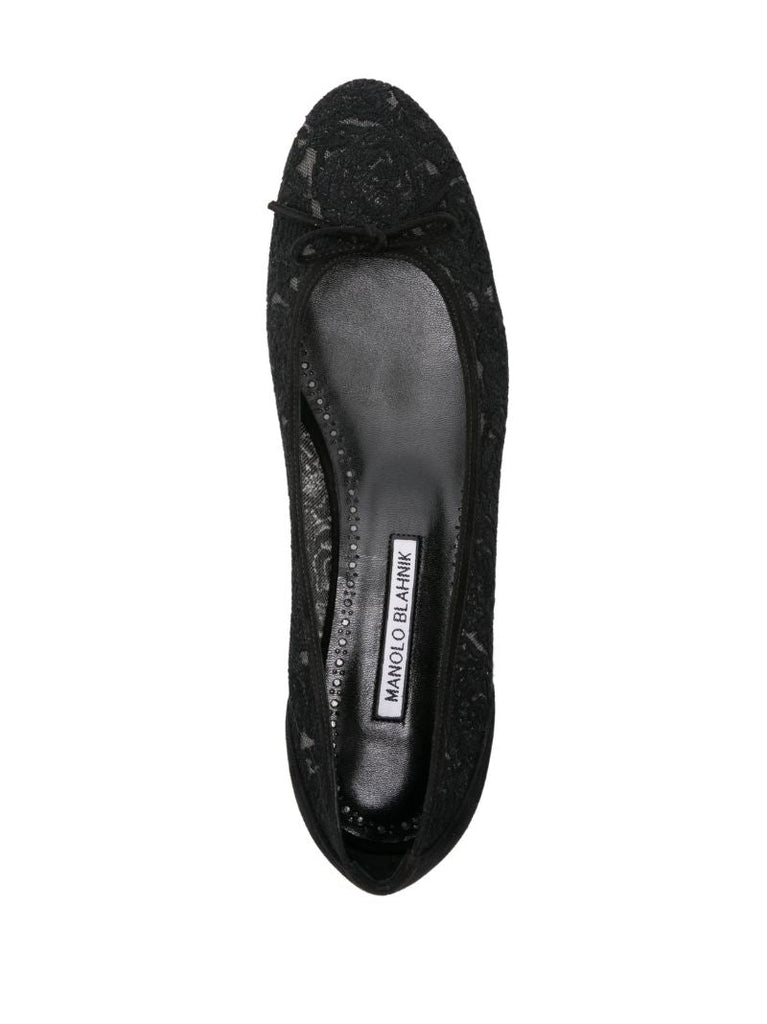 Black Hangisi Lace Ballet Pumps