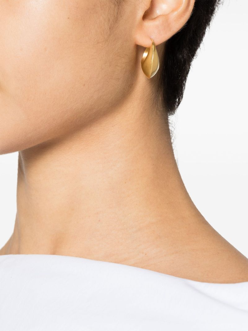 22k Yellow Gold Leech Hoop Earrings