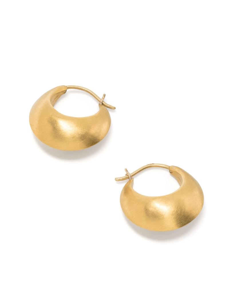 22k Yellow Gold Leech Hoop Earrings