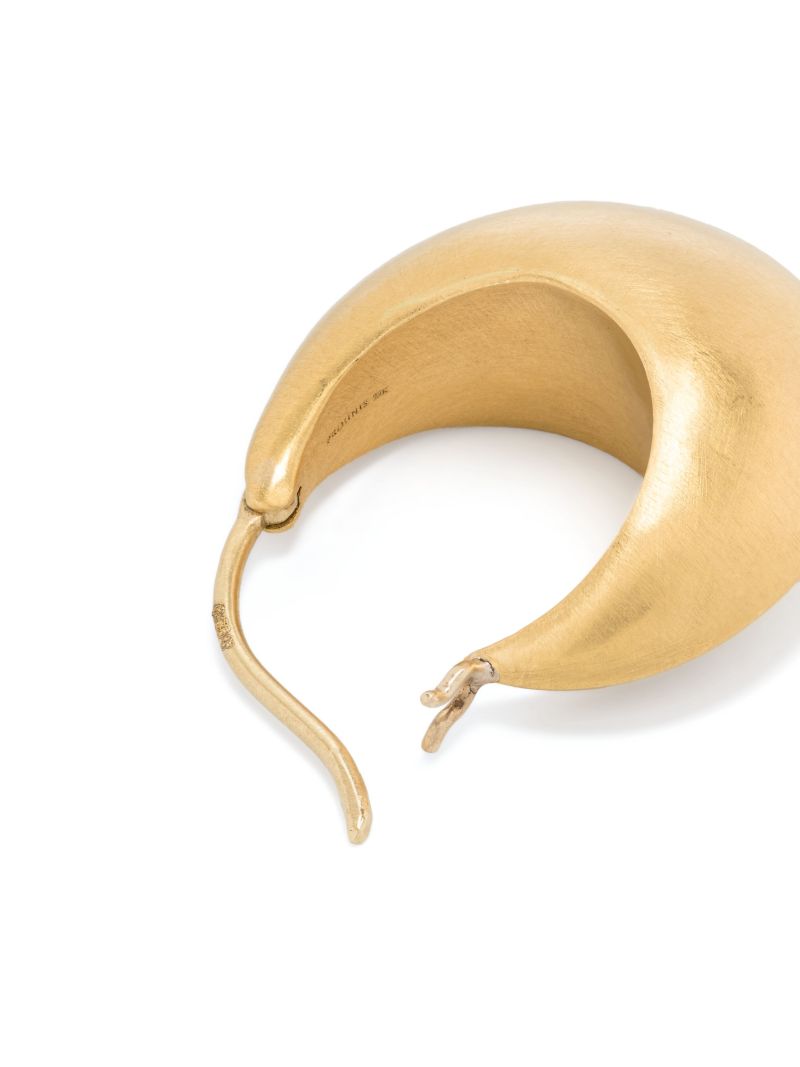 22k Yellow Gold Leech Hoop Earrings