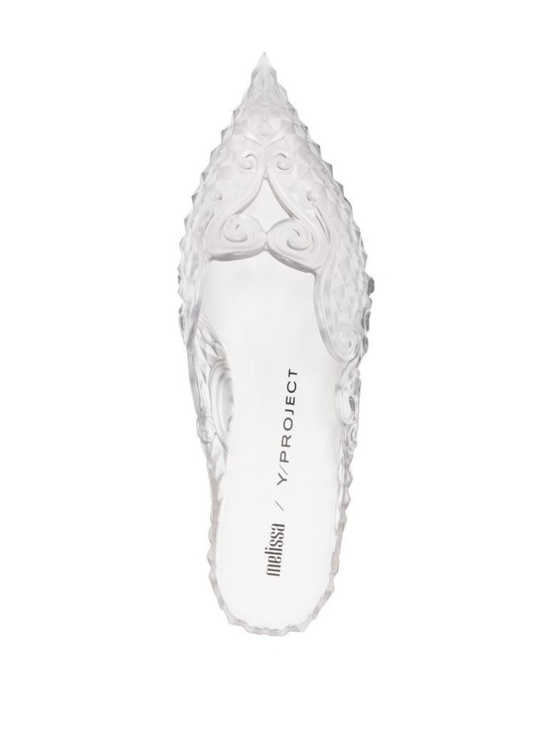 X Melissa Transparent 50 Embossed Mules