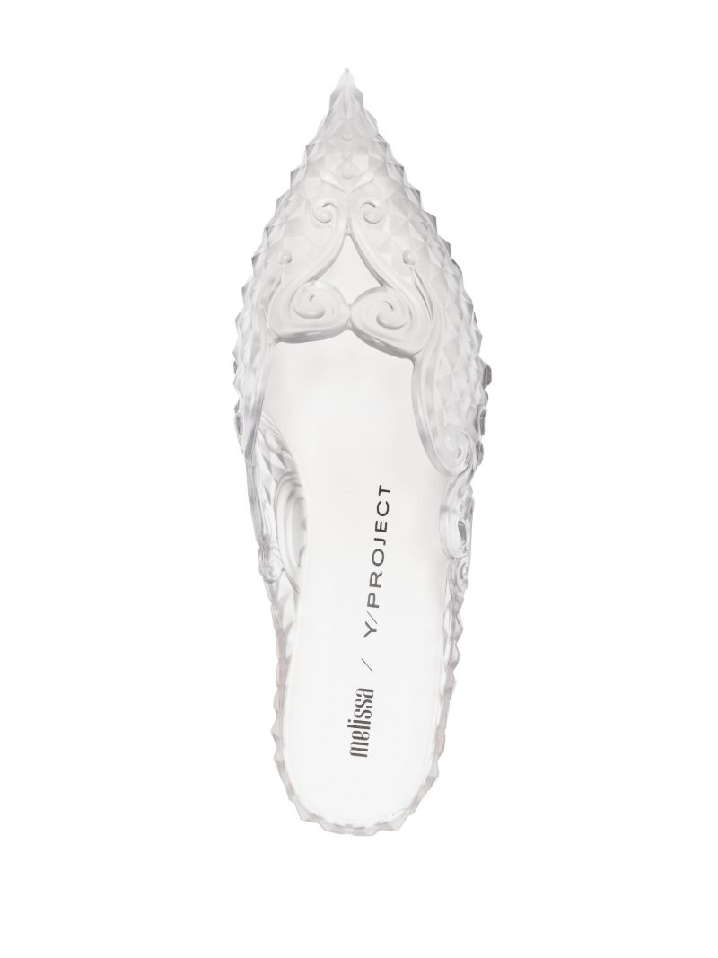 X Melissa Transparent 50 Embossed Mules