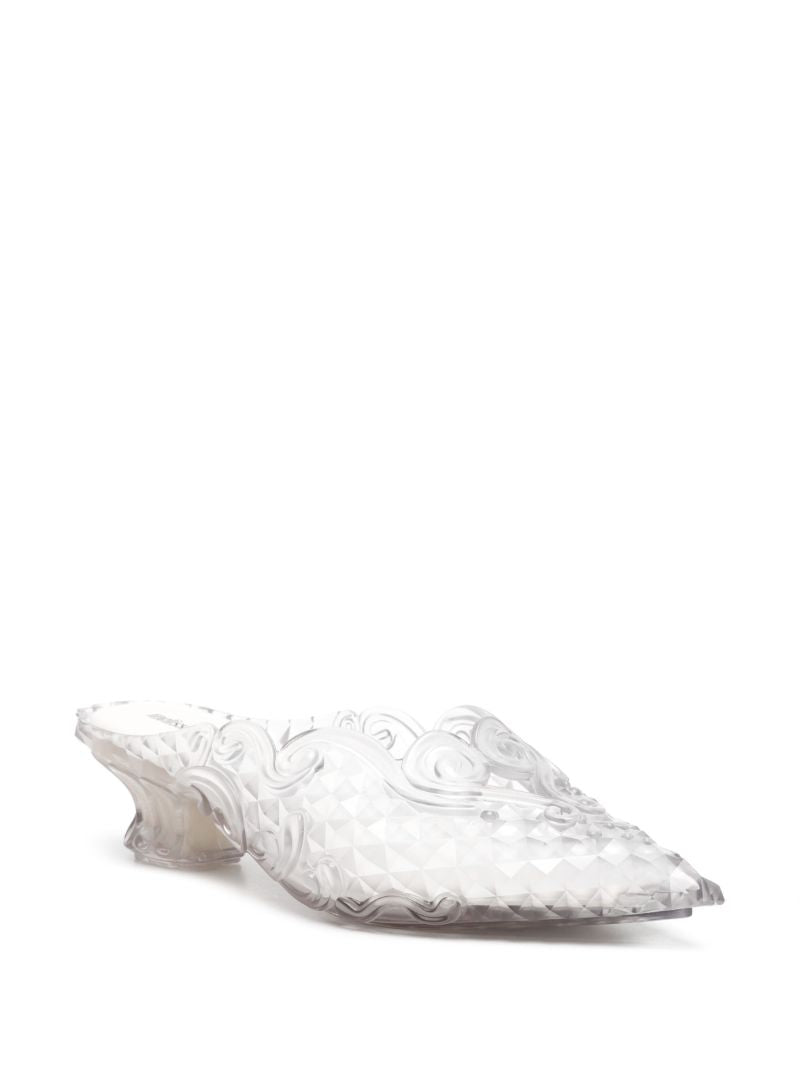 X Melissa Transparent 50 Embossed Mules