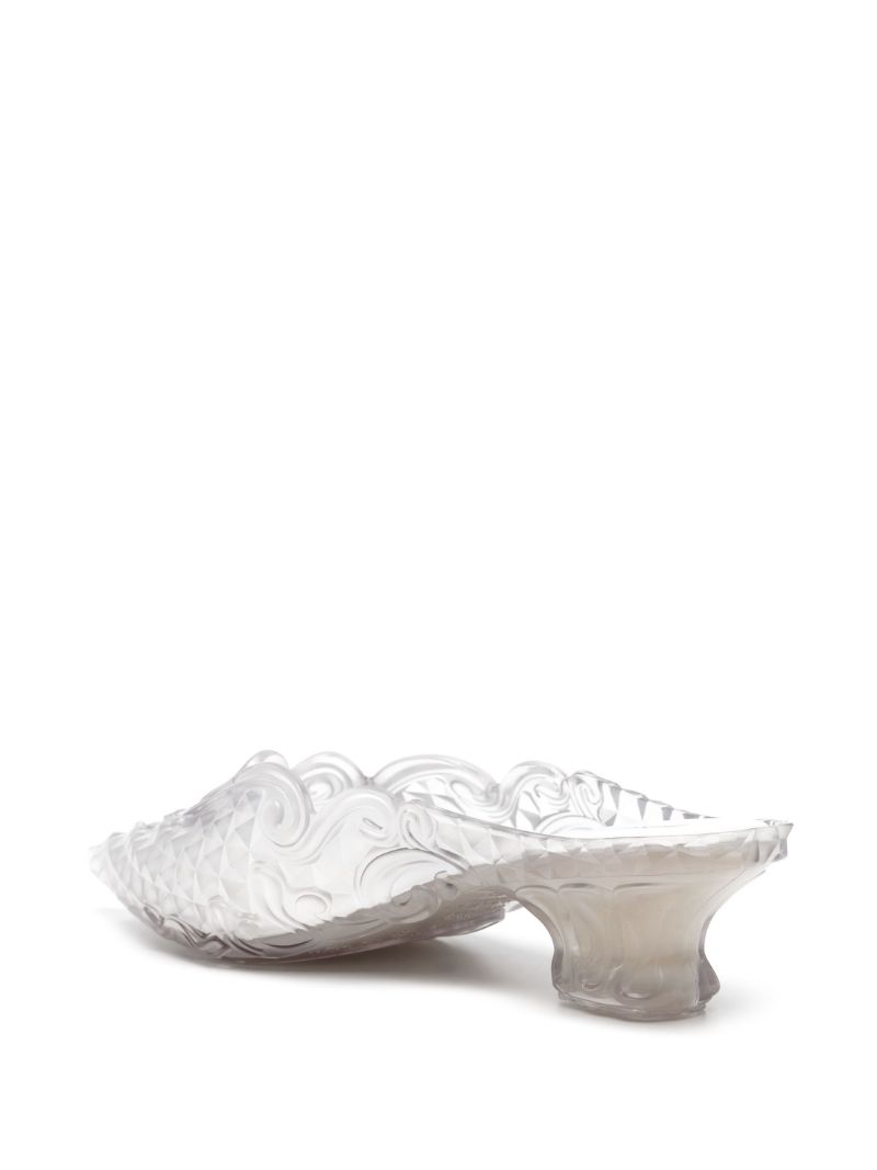 X Melissa Transparent 50 Embossed Mules