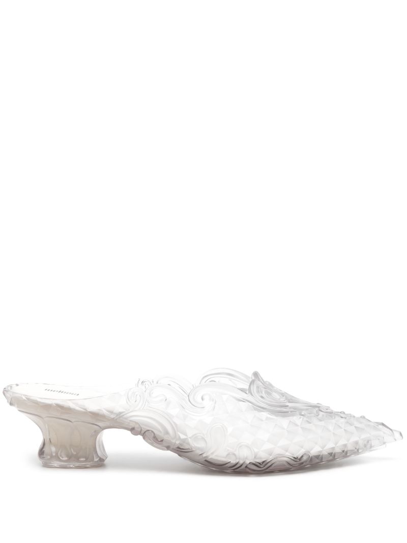 X Melissa Transparent 50 Embossed Mules
