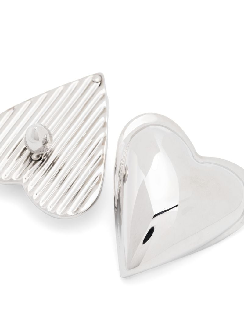 Silver-tone Bombe Heart Stud Earrings