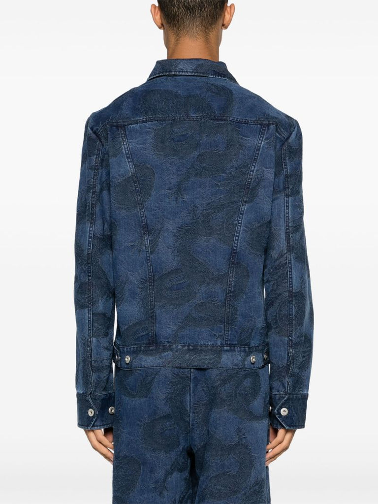 Blue Dragon-jacquard Denim Jacket