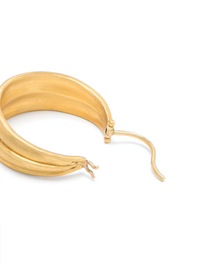 22k Yellow Gold Laurel Hoop Earrings