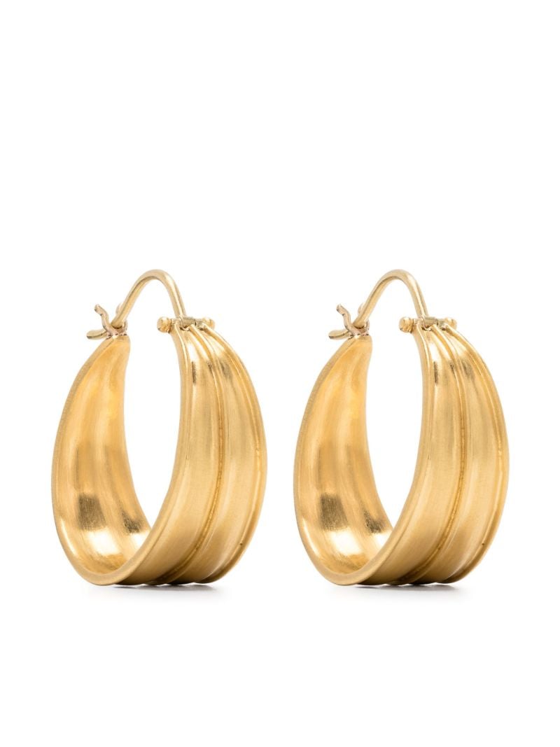 22k Yellow Gold Laurel Hoop Earrings