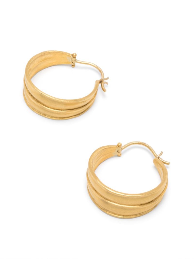 22k Yellow Gold Laurel Hoop Earrings