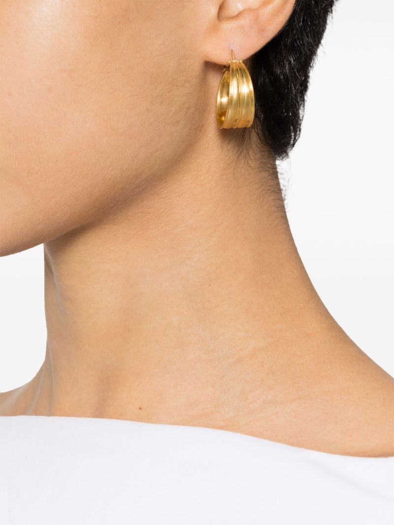 22k Yellow Gold Laurel Hoop Earrings