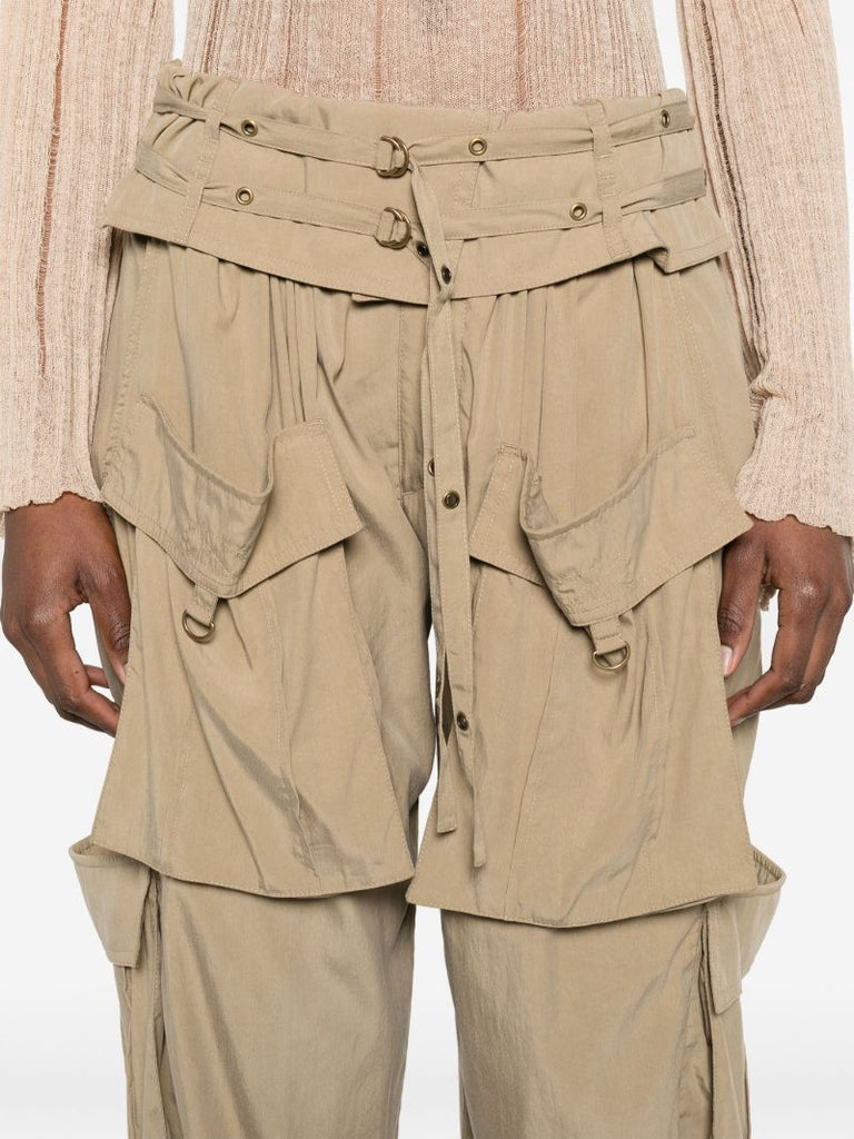 Brown Hadja Tapered Cargo Trousers