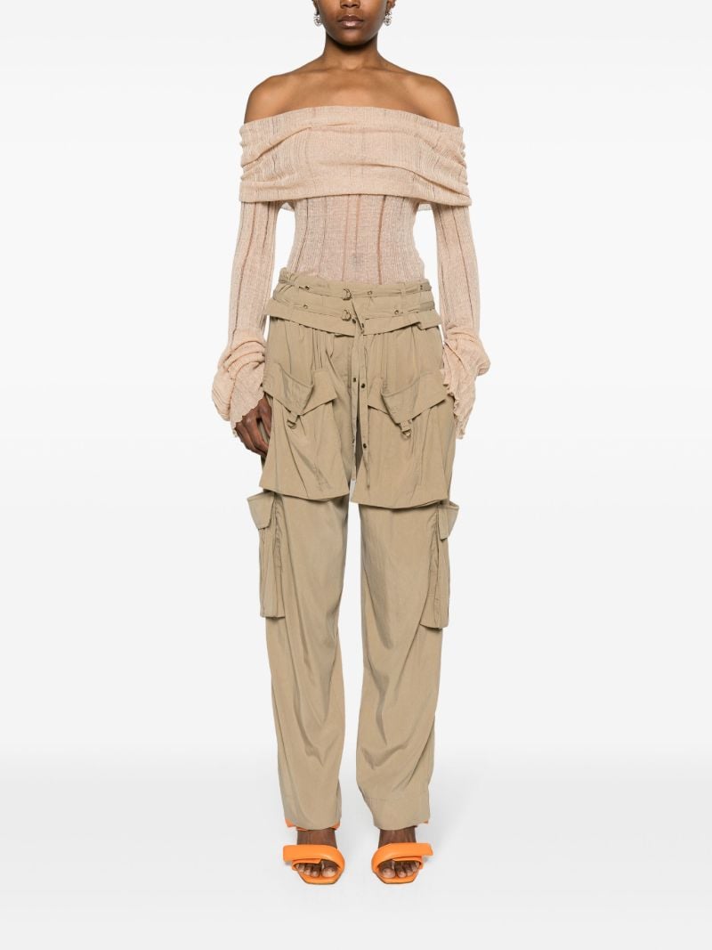 Brown Hadja Tapered Cargo Trousers