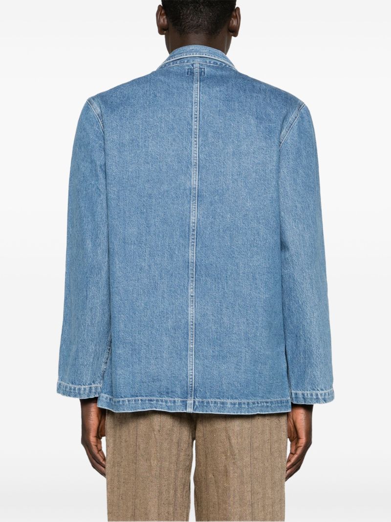 Blue Double-breasted Denim Jacket