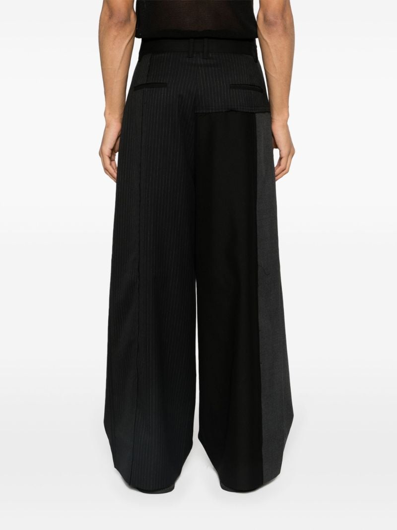Black Deconstructed Wool Wide-leg Trousers