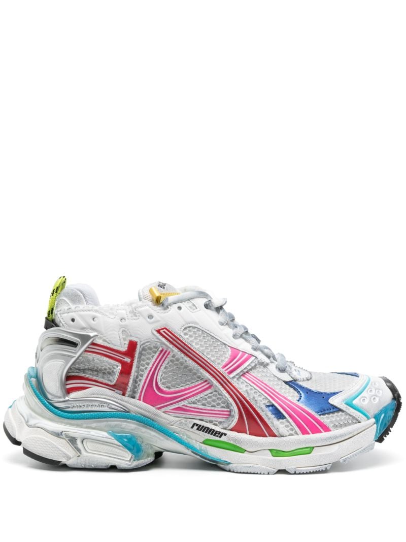 White Runner Panelled Sneakers