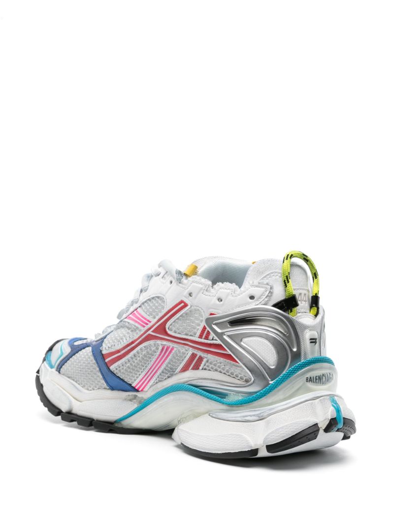 White Runner Panelled Sneakers