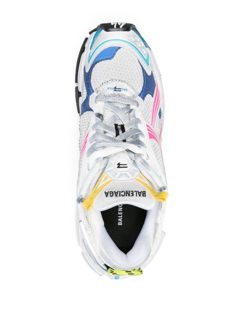 White Runner Panelled Sneakers