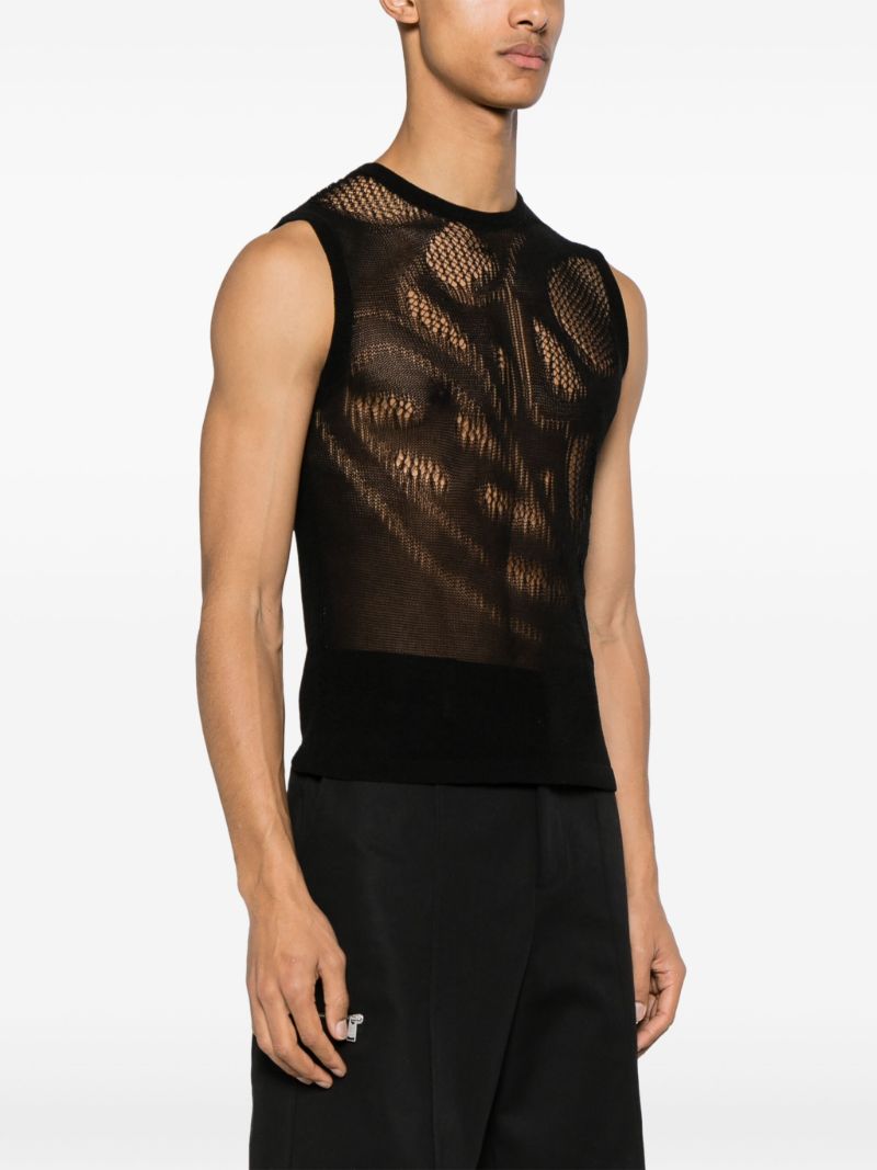 Black Lace-knit Vest