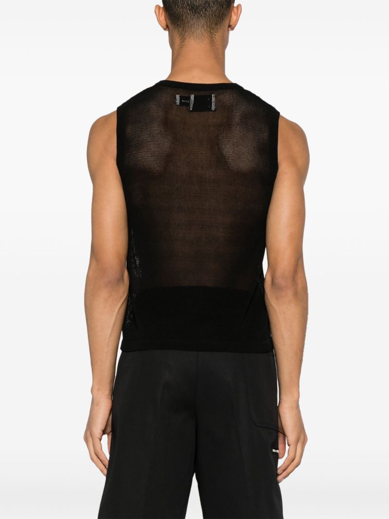 Black Lace-knit Vest