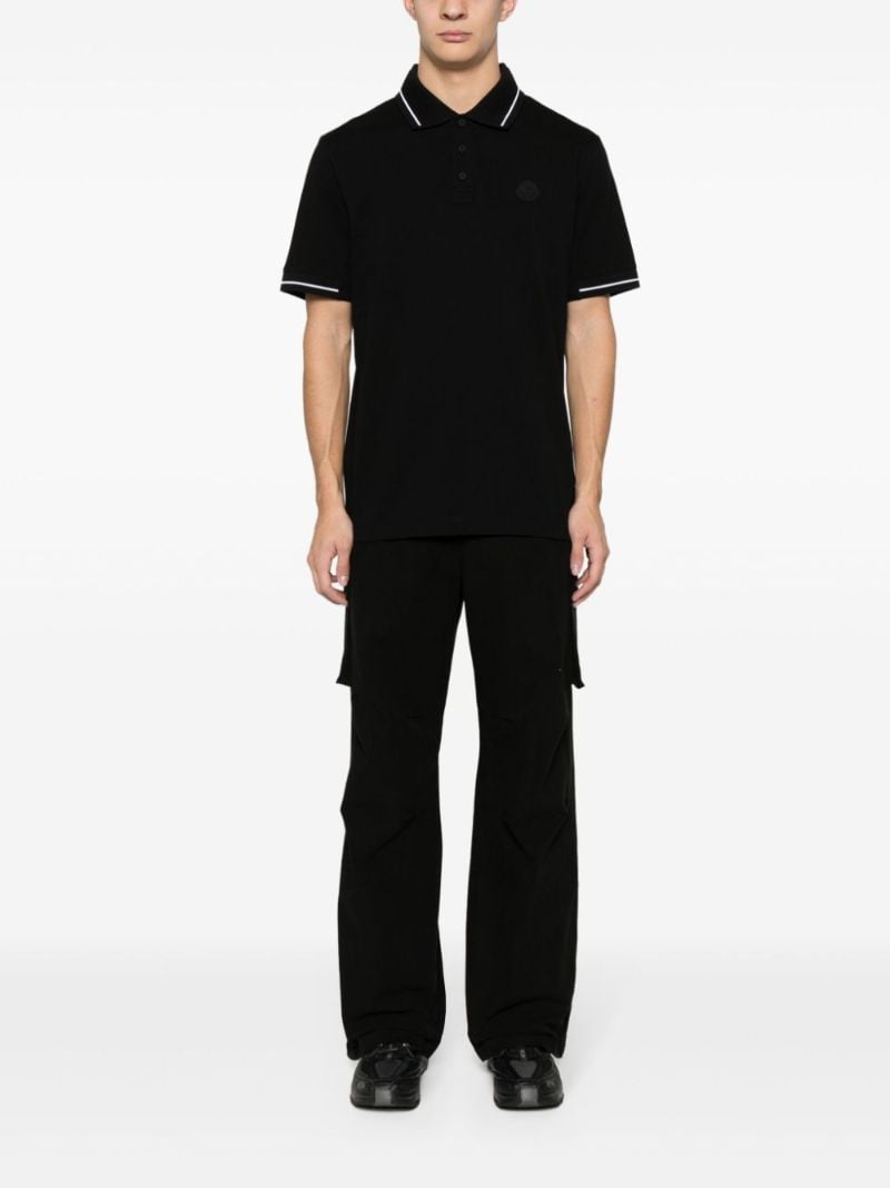 Black Logo-appliquÃ_x0083_Â© Polo Shirt