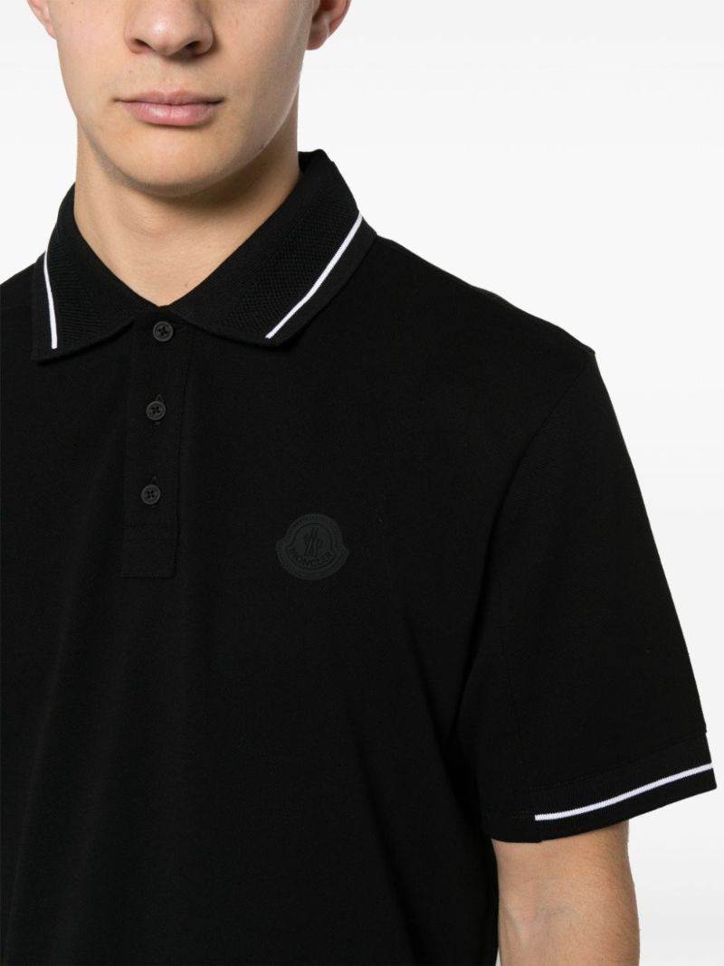 Black Logo-appliquÃ_x0083_Â© Polo Shirt