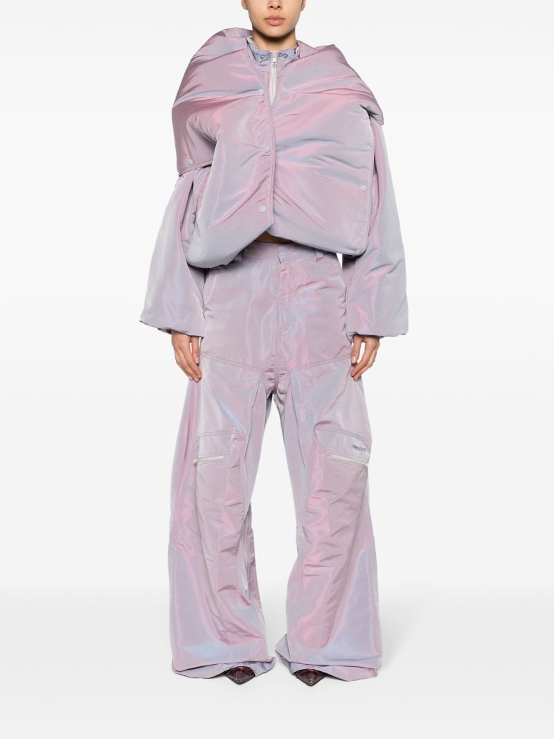 Purple Iridescent Straight-leg Trousers