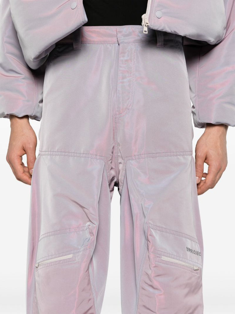 Purple Iridescent Straight-leg Trousers