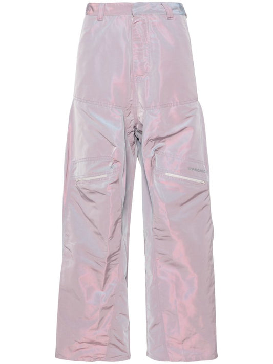 Purple Iridescent Straight-leg Trousers