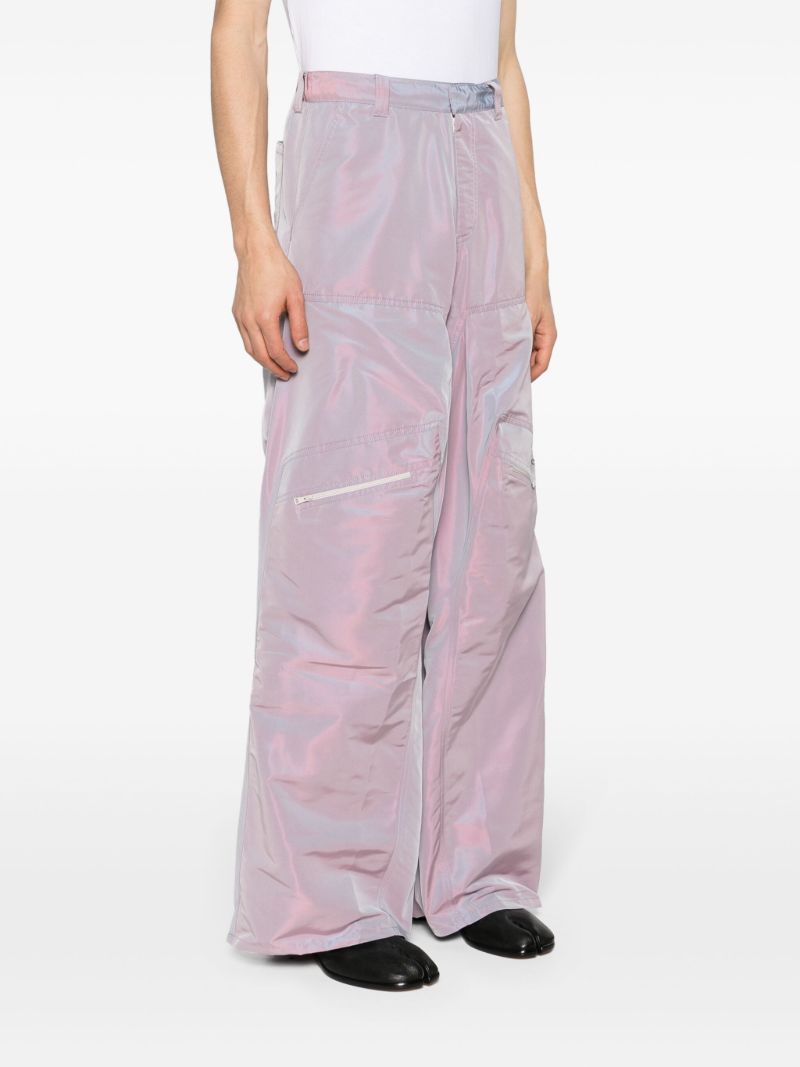 Purple Iridescent Straight-leg Trousers