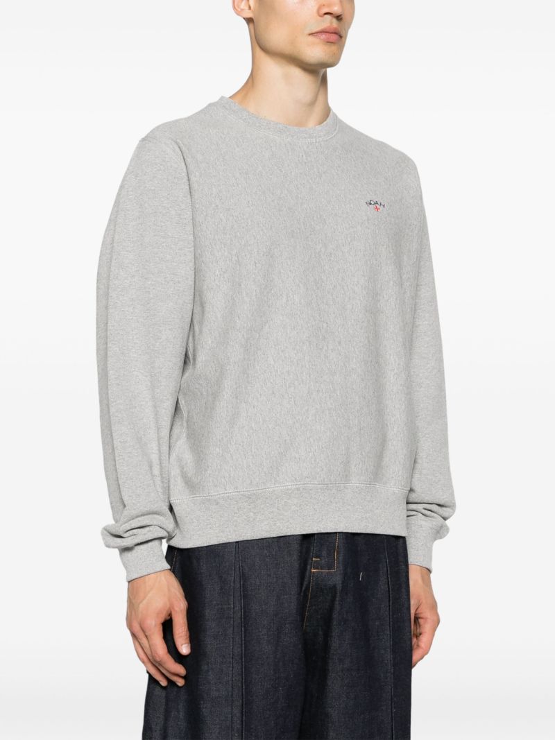 Heather Grey Logo-embroidery Cotton Sweatshirt