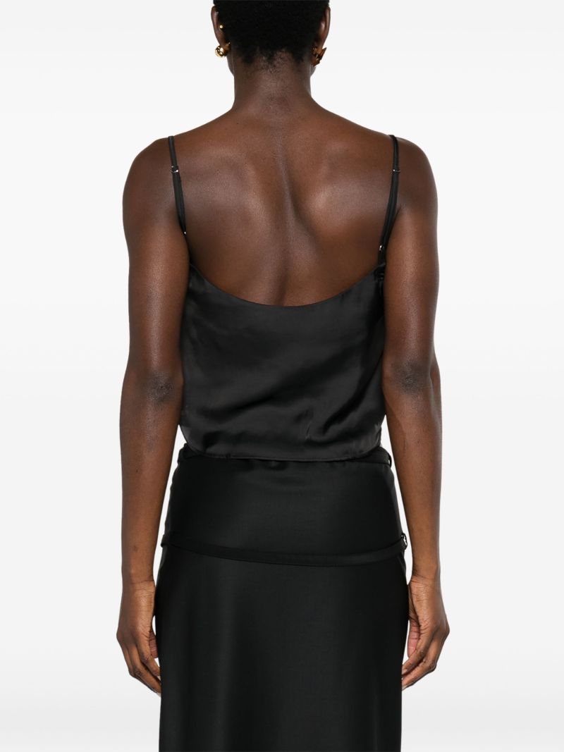 Black Draped Lace Crop Top