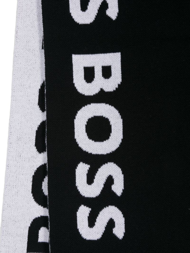 Black Logo Intarsia Scarf Set