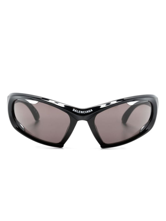 Black Dynamo Wrap Cat-eye Sunglasses