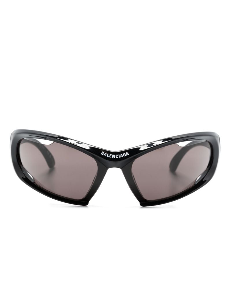 Black Dynamo Wrap Cat-eye Sunglasses
