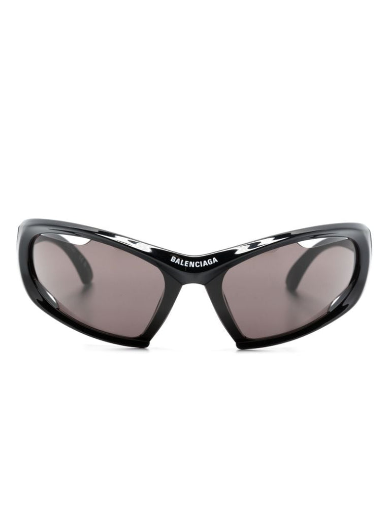 Black Dynamo Wrap Cat-eye Sunglasses