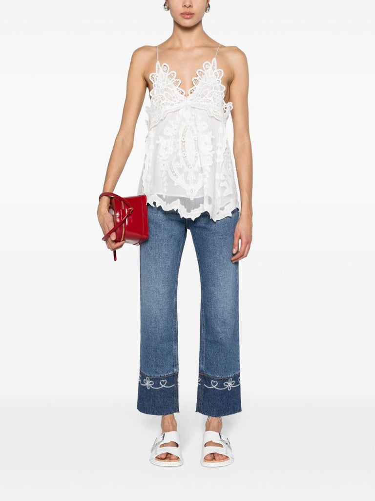 White Victoria Floral-lace Top
