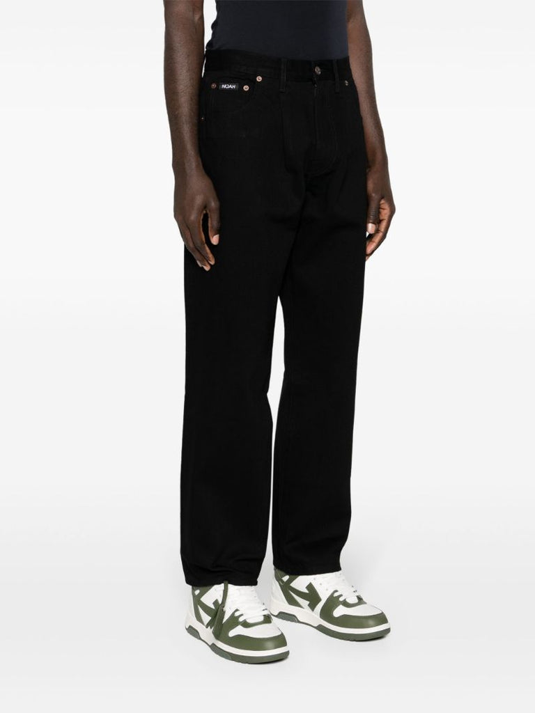 Black Mid-rise Straight-leg Jeans